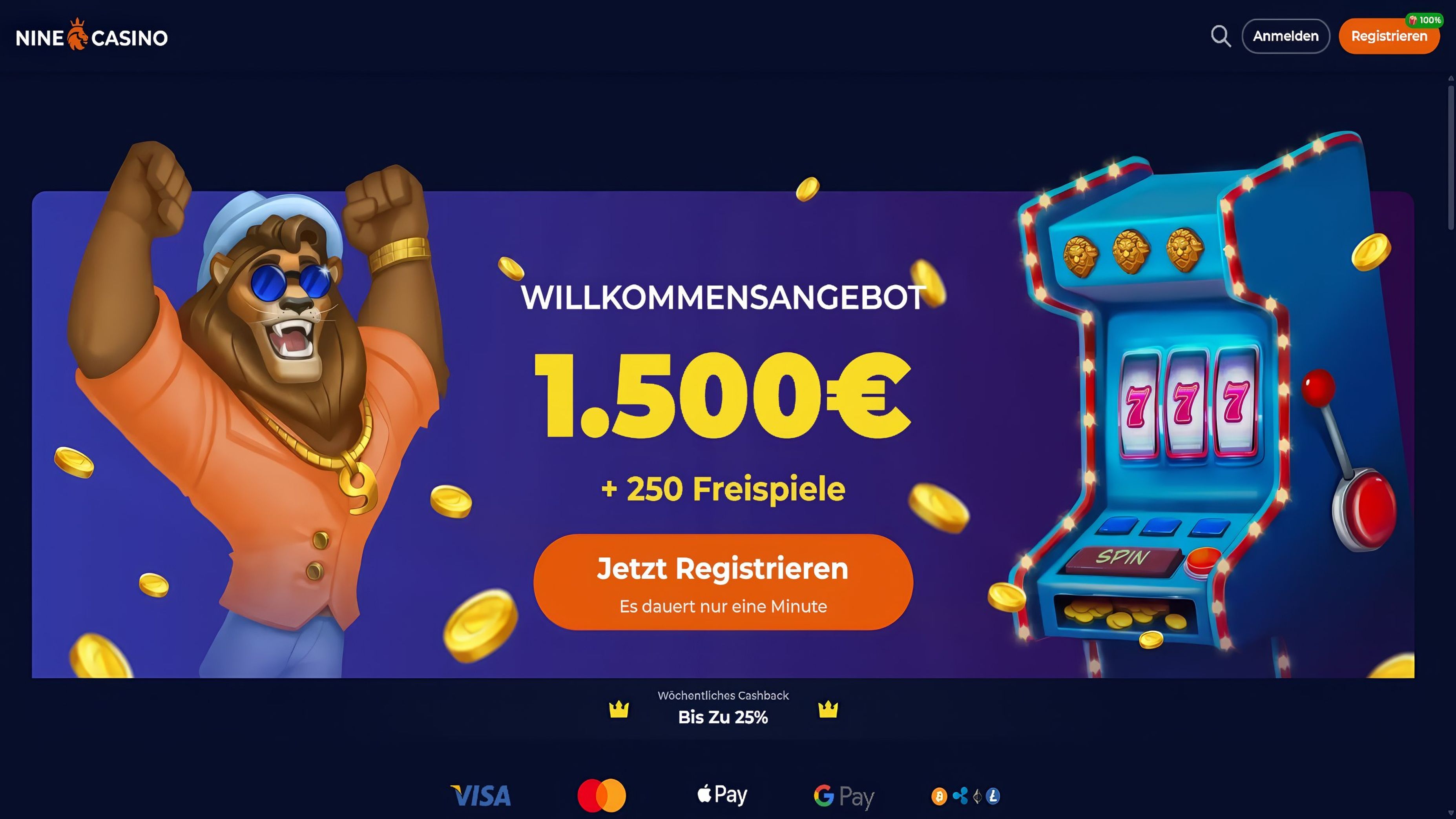 Nine Casino desktop screenshot 1